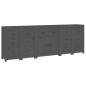 vidaXL Sideboard Grau 230x35x80 cm Massivholz Kiefer vidaXL Sideboard Grau 230x35x80 cm Massivholz Kiefer