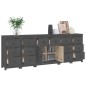 vidaXL Sideboard Grau 230x35x80 cm Massivholz Kiefer vidaXL Sideboard Grau 230x35x80 cm Massivholz Kiefer