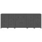 vidaXL Sideboard Grau 230x35x80 cm Massivholz Kiefer vidaXL Sideboard Grau 230x35x80 cm Massivholz Kiefer