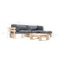vidaXL 4-tlg. Paletten-Lounge-Set mit Kissen in Grau Holz vidaXL 4-tlg. Paletten-Lounge-Set mit Kissen in Grau Holz