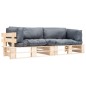 vidaXL 2-tlg. Outdoor-Sofa-Set Paletten mit Kissen in Grau Kiefernholz vidaXL 2-tlg. Outdoor-Sofa-Set Paletten mit Kissen in Grau Kiefernholz