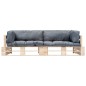 vidaXL 2-tlg. Outdoor-Sofa-Set Paletten mit Kissen in Grau Kiefernholz vidaXL 2-tlg. Outdoor-Sofa-Set Paletten mit Kissen in Grau Kiefernholz
