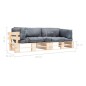 vidaXL 2-tlg. Outdoor-Sofa-Set Paletten mit Kissen in Grau Kiefernholz vidaXL 2-tlg. Outdoor-Sofa-Set Paletten mit Kissen in Grau Kiefernholz