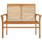 vidaXL Gartenbank mit Grüner Auflage 112 cm Massivholz Teak vidaXL Gartenbank mit Grüner Auflage 112 cm Massivholz Teak