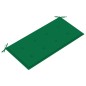 vidaXL Gartenbank mit Grüner Auflage 112 cm Massivholz Teak vidaXL Gartenbank mit Grüner Auflage 112 cm Massivholz Teak