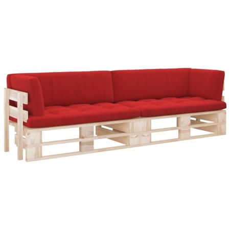 vidaXL 2-Sitzer-Palettensofa mit Kissen Imprägniertes Kiefernholz
