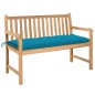 Gartenbank mit Hellblauer Auflage 120 cm Massivholz Teak Gartenbank mit Hellblauer Auflage 120 cm Massivholz Teak