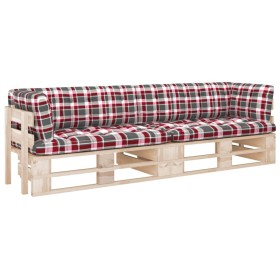 vidaXL 2-Sitzer-Palettensofa mit Kissen Imprägniertes Kiefernholz