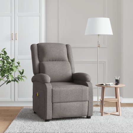 vidaXL Ohrensessel mit Massagefunktion Taupe Stoff
