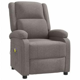 vidaXL Ohrensessel mit Massagefunktion Taupe Stoff