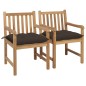 vidaXL Gartenstühle 2 Stk. mit Taupe Kissen Massivholz Teak vidaXL Gartenstühle 2 Stk. mit Taupe Kissen Massivholz Teak