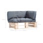 vidaXL Outdoor-Sofa Paletten mit Kissen in Grau Kiefernholz vidaXL Outdoor-Sofa Paletten mit Kissen in Grau Kiefernholz