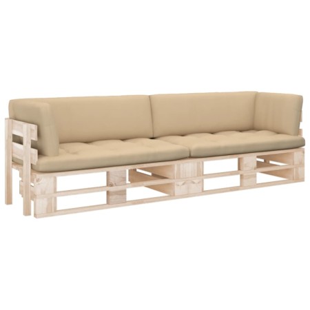 vidaXL 2-Sitzer-Palettensofa mit Kissen Imprägniertes Kiefernholz