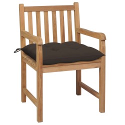 vidaXL Gartenstühle 2 Stk. mit Taupe Kissen Massivholz Teak
