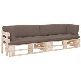 vidaXL 2-Sitzer-Palettensofa mit Kissen Imprägniertes Kiefernholz