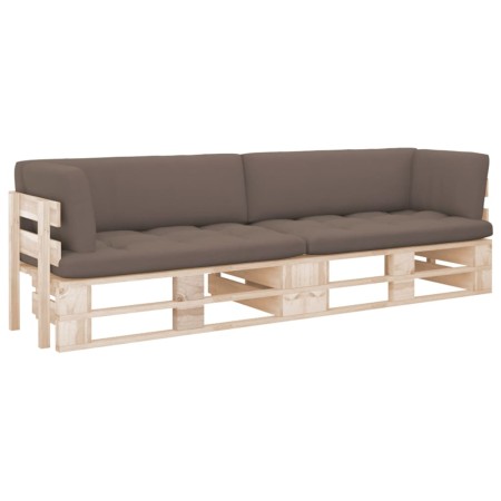 vidaXL 2-Sitzer-Palettensofa mit Kissen Imprägniertes Kiefernholz