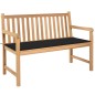 Gartenbank mit Schwarzer Auflage 120 cm Massivholz Teak Gartenbank mit Schwarzer Auflage 120 cm Massivholz Teak