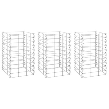 vidaXL Gabionen-Hochbeete 3 Stk. 30x30x50 cm Eisen