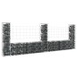 vidaXL Gabionenkorb U-Form mit 3 Säulen Eisen 260x20x100 cm vidaXL Gabionenkorb U-Form mit 3 Säulen Eisen 260x20x100 cm