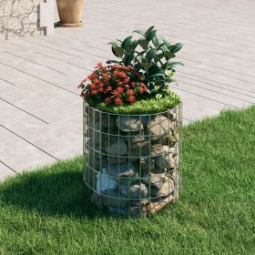 vidaXL Gabionen-Säule Rund Verzinkter Stahl Ø50x50 cm