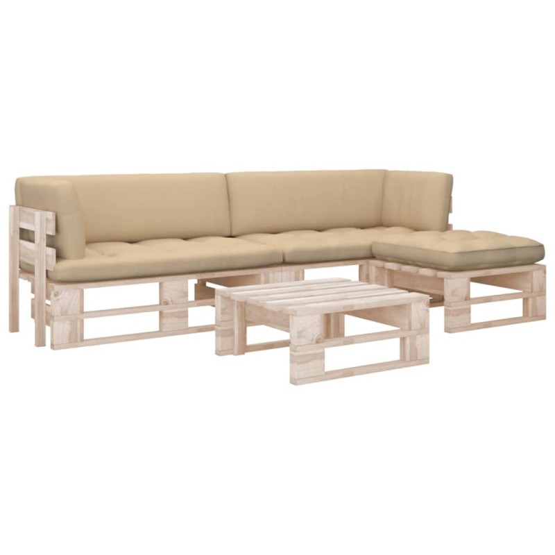 vidaXL 4-tlg. Paletten-Lounge-Set mit Kissen Imprägniertes Kiefernholz vidaXL 4-tlg. Paletten-Lounge-Set mit Kissen Imprägniertes Kiefernholz
