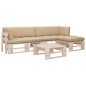 vidaXL 4-tlg. Paletten-Lounge-Set mit Kissen Imprägniertes Kiefernholz vidaXL 4-tlg. Paletten-Lounge-Set mit Kissen Imprägniertes Kiefernholz