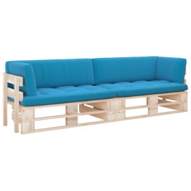 vidaXL 2-Sitzer-Palettensofa mit Kissen Imprägniertes Kiefernholz