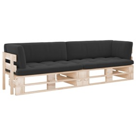 vidaXL 2-Sitzer-Palettensofa mit Kissen Imprägniertes Kiefernholz
