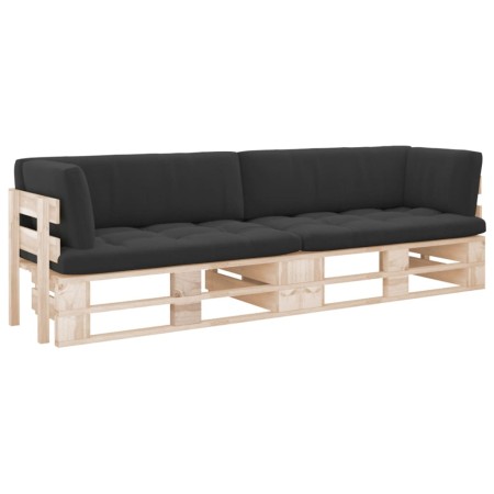 vidaXL 2-Sitzer-Palettensofa mit Kissen Imprägniertes Kiefernholz