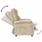 vidaXL Massagesessel Creme Stoff vidaXL Massagesessel Creme Stoff