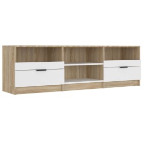 vidaXL TV-Schrank Weiß Sonoma-Eiche 150x33,5x45 cm Holzwerkstoff
