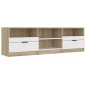 vidaXL TV-Schrank Weiß Sonoma-Eiche 150x33,5x45 cm Holzwerkstoff vidaXL TV-Schrank Weiß Sonoma-Eiche 150x33,5x45 cm Holzwerkstoff