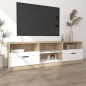 vidaXL TV-Schrank Weiß Sonoma-Eiche 150x33,5x45 cm Holzwerkstoff vidaXL TV-Schrank Weiß Sonoma-Eiche 150x33,5x45 cm Holzwerkstoff