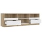 vidaXL TV-Schrank Weiß Sonoma-Eiche 150x33,5x45 cm Holzwerkstoff vidaXL TV-Schrank Weiß Sonoma-Eiche 150x33,5x45 cm Holzwerkstoff