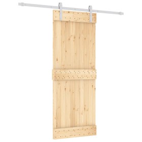 vidaXL Schiebetür mit Beschlag 80x210 cm Massivholz Kiefer