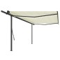 vidaXL Markise Manuell Einziehbar mit LED 5x3,5 m Creme vidaXL Markise Manuell Einziehbar mit LED 5x3,5 m Creme