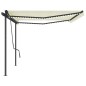 vidaXL Markise Manuell Einziehbar mit LED 5x3,5 m Creme vidaXL Markise Manuell Einziehbar mit LED 5x3,5 m Creme