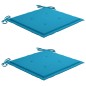 vidaXL Gartenstühle 2 Stk. mit Blauen Kissen Massivholz Teak vidaXL Gartenstühle 2 Stk. mit Blauen Kissen Massivholz Teak