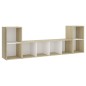 vidaXL 3-tlg. TV-Schrank-Set Weiß Sonoma-Eiche Holzwerkstoff vidaXL 3-tlg. TV-Schrank-Set Weiß Sonoma-Eiche Holzwerkstoff