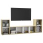 vidaXL 3-tlg. TV-Schrank-Set Weiß Sonoma-Eiche Holzwerkstoff vidaXL 3-tlg. TV-Schrank-Set Weiß Sonoma-Eiche Holzwerkstoff