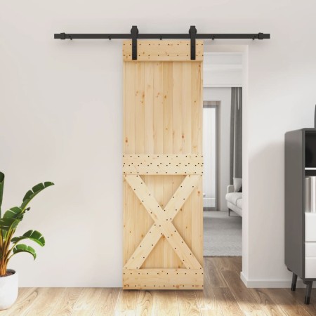 vidaXL Schiebetür mit Beschlag 70x210 cm Massivholz Kiefer