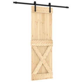 vidaXL Schiebetür mit Beschlag 70x210 cm Massivholz Kiefer