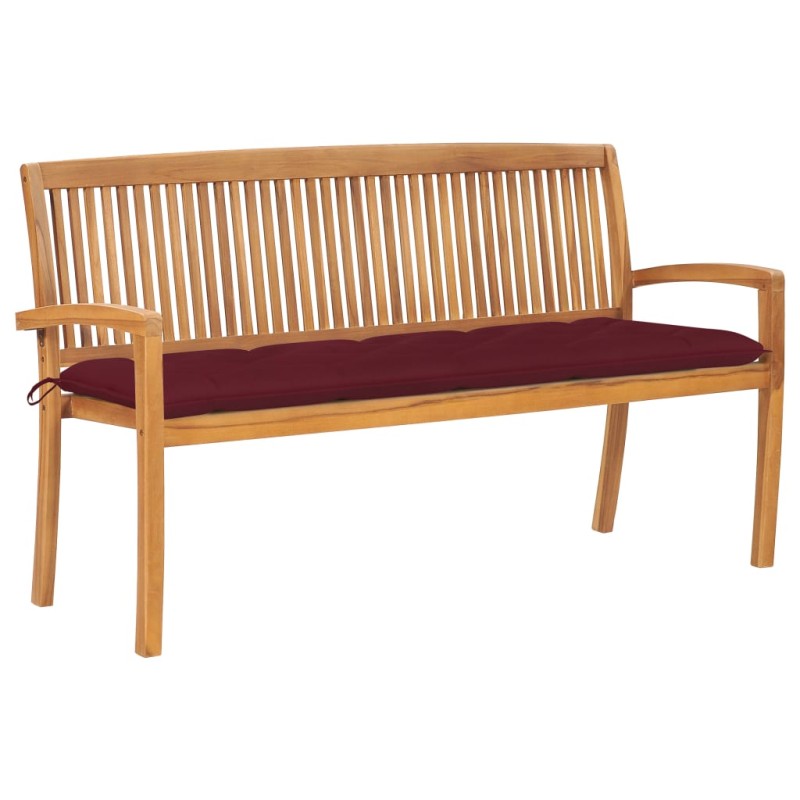 vidaXL Stapelbare Gartenbank mit Auflage 159 cm Massivholz Teak vidaXL Stapelbare Gartenbank mit Auflage 159 cm Massivholz Teak