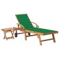 vidaXL Sonnenliege mit Tisch und Auflage Massivholz Teak vidaXL Sonnenliege mit Tisch und Auflage Massivholz Teak
