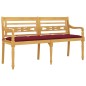 vidaXL Batavia-Bank mit Weinrotem Kissen 150 cm Massivholz Teak vidaXL Batavia-Bank mit Weinrotem Kissen 150 cm Massivholz Teak