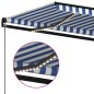 vidaXL Markise Manuell Einziehbar mit LED 500x350 cm Blau und Weiß vidaXL Markise Manuell Einziehbar mit LED 500x350 cm Blau und Weiß