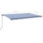 vidaXL Markise Manuell Einziehbar mit LED 500x350 cm Blau und Weiß vidaXL Markise Manuell Einziehbar mit LED 500x350 cm Blau und Weiß