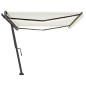 vidaXL Markise Manuell Einziehbar mit LED 500x350 cm Creme vidaXL Markise Manuell Einziehbar mit LED 500x350 cm Creme