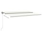 vidaXL Markise Manuell Einziehbar mit LED 500x350 cm Creme vidaXL Markise Manuell Einziehbar mit LED 500x350 cm Creme