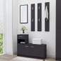vidaXL Garderobenset Flur Grau 100x25x76,5 cm Holzwerkstoff vidaXL Garderobenset Flur Grau 100x25x76,5 cm Holzwerkstoff